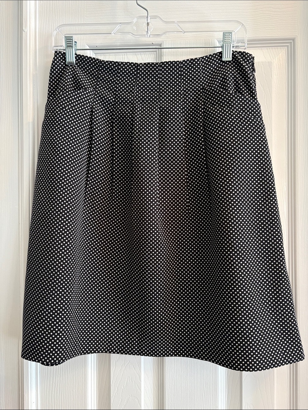 Outback red Black Polka Dot A-Line Pleated Skirt with pockets Women's small